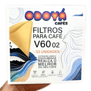 Filtro V60 Odoyá tamanho 02 não branqueado com 33 unidades