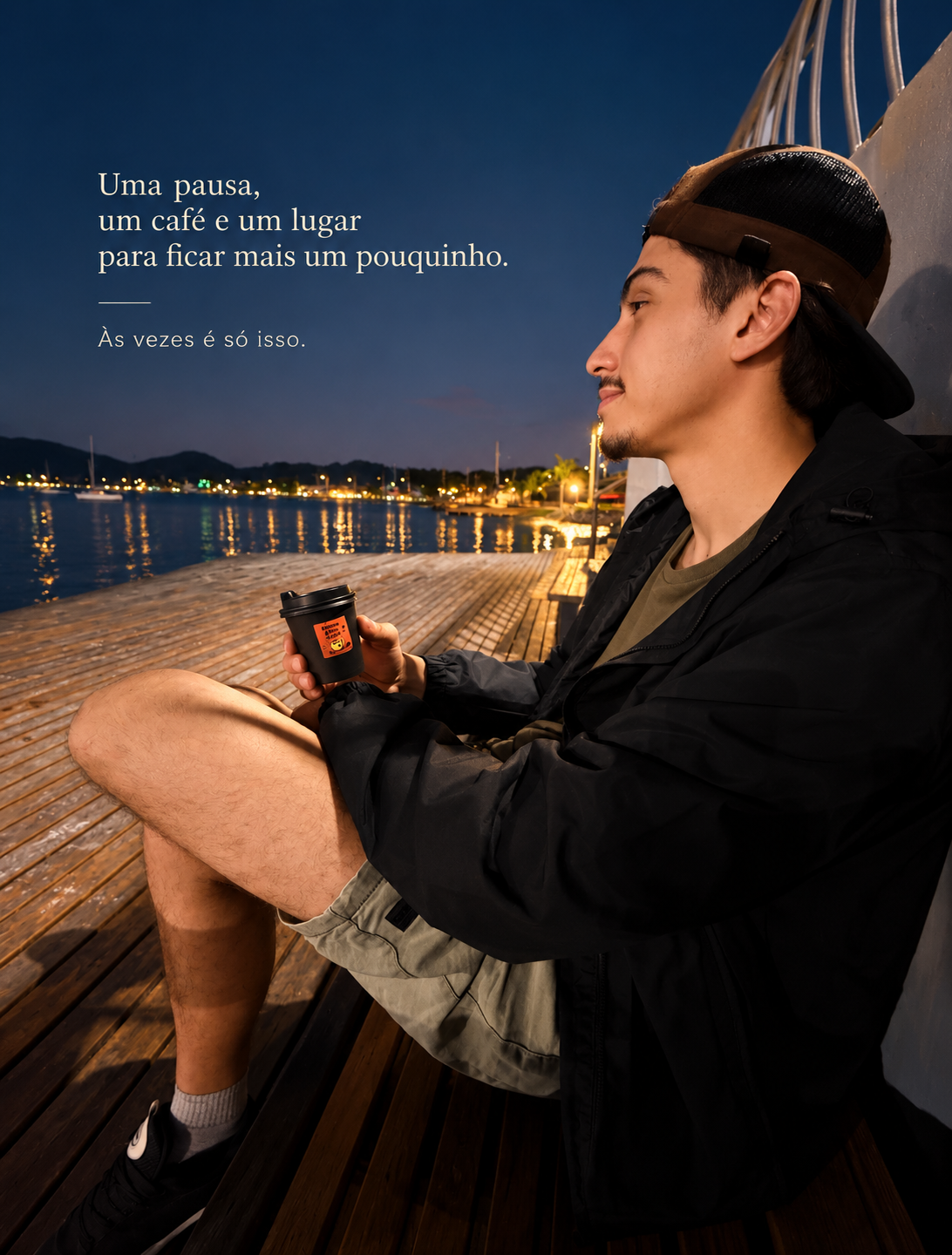 Cliente Odoyá em uma pausa à beira-mar